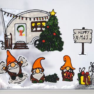 Window Pictures Winter Gnomes