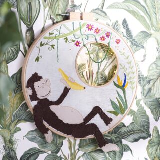 Embroidery Ring with Monkey