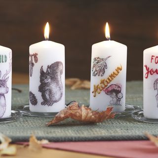 Candles with stamps