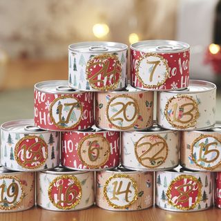 Advent calendar from ring-pull tins