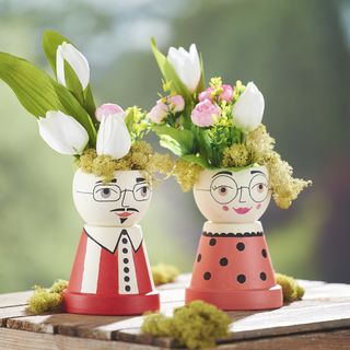 Flower pots with a face