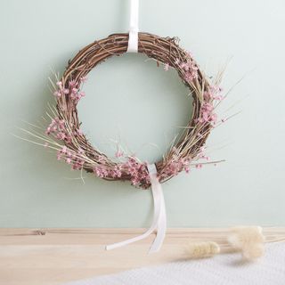 Willow vine wreath with dried flowers