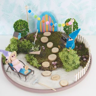 Miniature landscape with gnomes