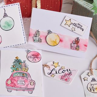 Weihnachtliche Kartengestaltung mit Easy Colouring 