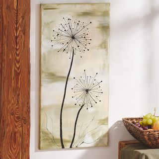 3D acrylic painting dandelions in natural colors