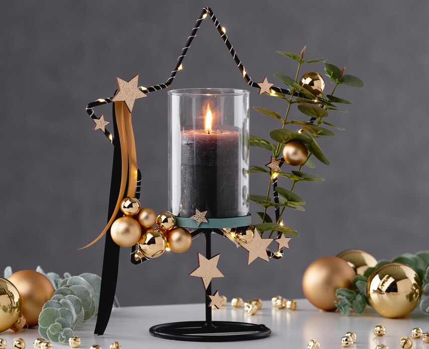 - Weihnachtlicher Kerze mit VBS Metallstern Hobby