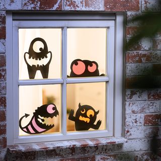 Halloween Window Pictures Naughty Monsters