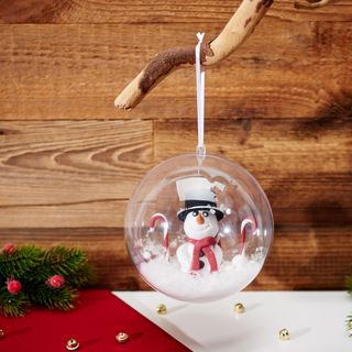 Fimo snowman in acrylic ball