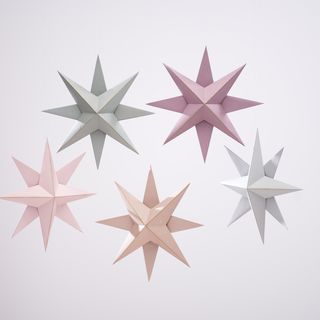 Paper stars in pastel colours