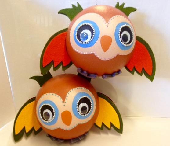 Eulen aus Styropor basteln Eulen basteln mit Anleitung