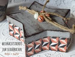 Schachtel selbstgemacht Beton-Effekt Schachtel im selbstgemachten Beton- und Kupferlook