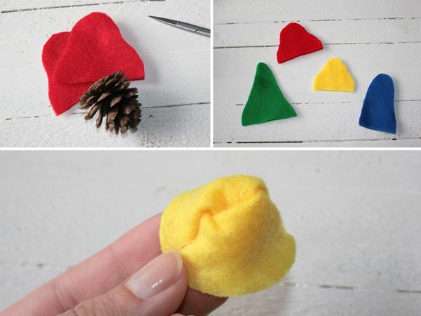 Zapfenwichtel: Mützen Zapfenwichteln mit Mütze selber nähen