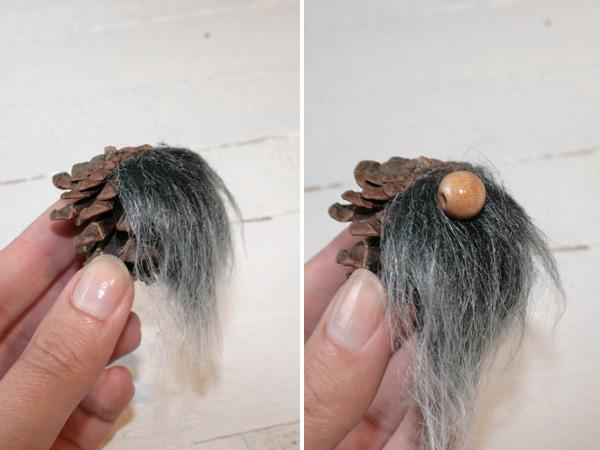 Zapfenwichtel: Bart und Nase 2 Zapfenwichtel mit Bart und Nase selber machen