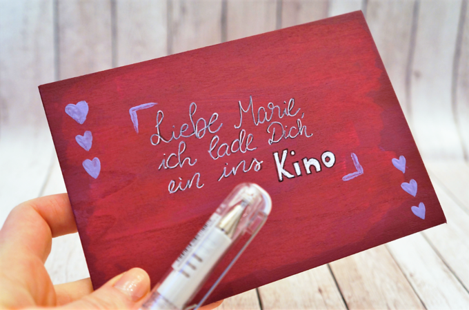 Rubbelkarte zum Valentinstag: karte beschriften Rubbelkarte zum Valentinstag einfach und schnell selber machen