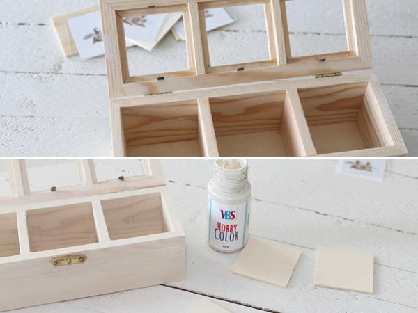 Muttertags basteln: grundieren gestaltet euch eure eigene Teebox zum Muttertag mit der passenden Tasse