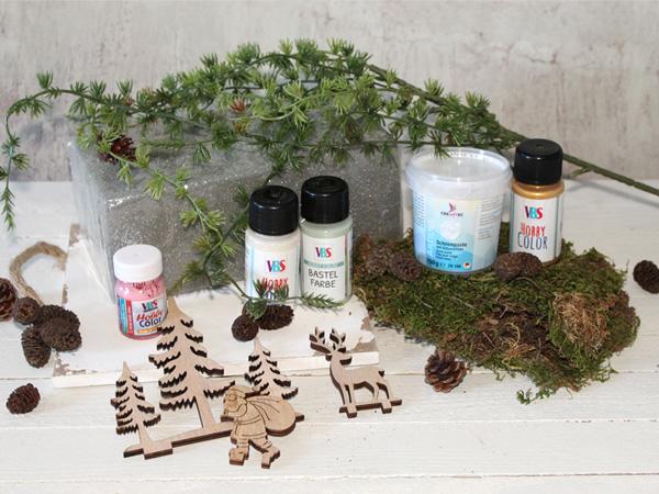 Weihnachtsgesteck_Material Weihnachtsgesteck selber basteln