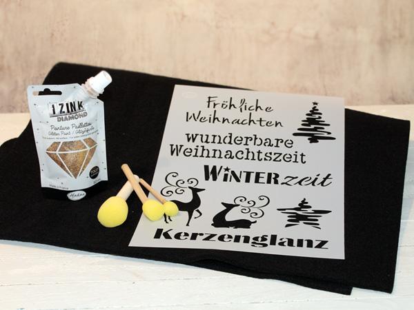 Weihnachtliche Platzdeckchen_Moodbild Weihnachtliche Platzdeckchen aus Filz mit Glitzer. Gratis Anleitung für Weihnachten