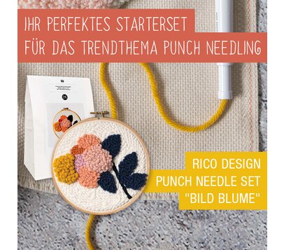 Rico Design Punch Needle Set "Bild Blume"