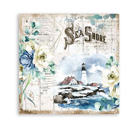 Scrapbook block "Sea Dreams", 10 sheets, 30,5 x 30,5 cm