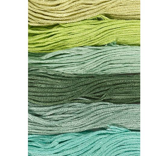 Embroidery thread set "Shades of green"