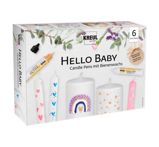 KREUL Candle Pen "Hello Baby" set of 6