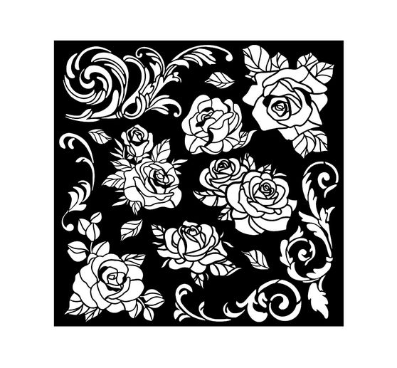Schablone "Shabby Rose - Pattern", 18x18cm