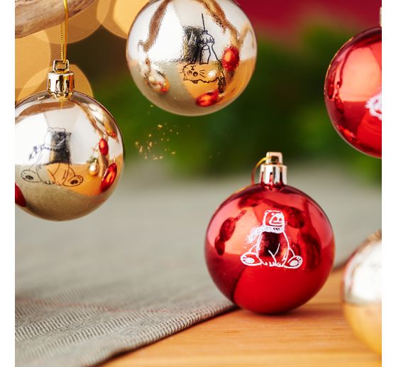 Christmas balls made of plastic, 18 pieces