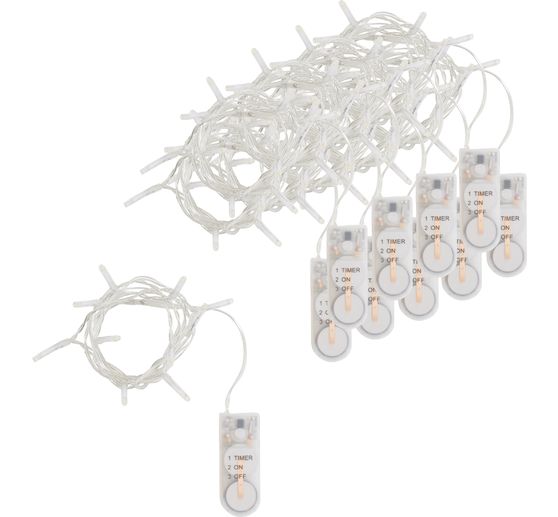 VBS Mini LED chains of lights with timer, 10 pieces