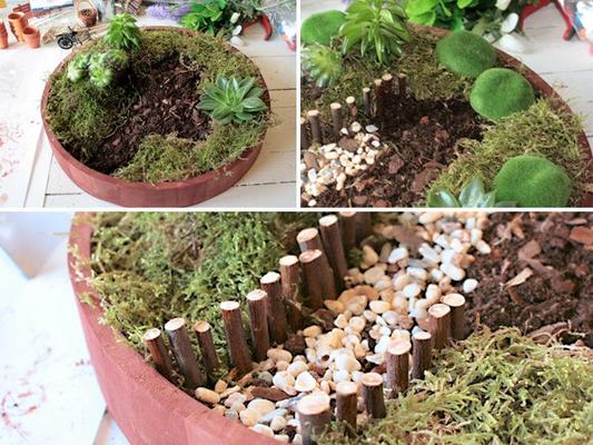 Miniatur-Garten selber gestalten: Tablett bepflanzen